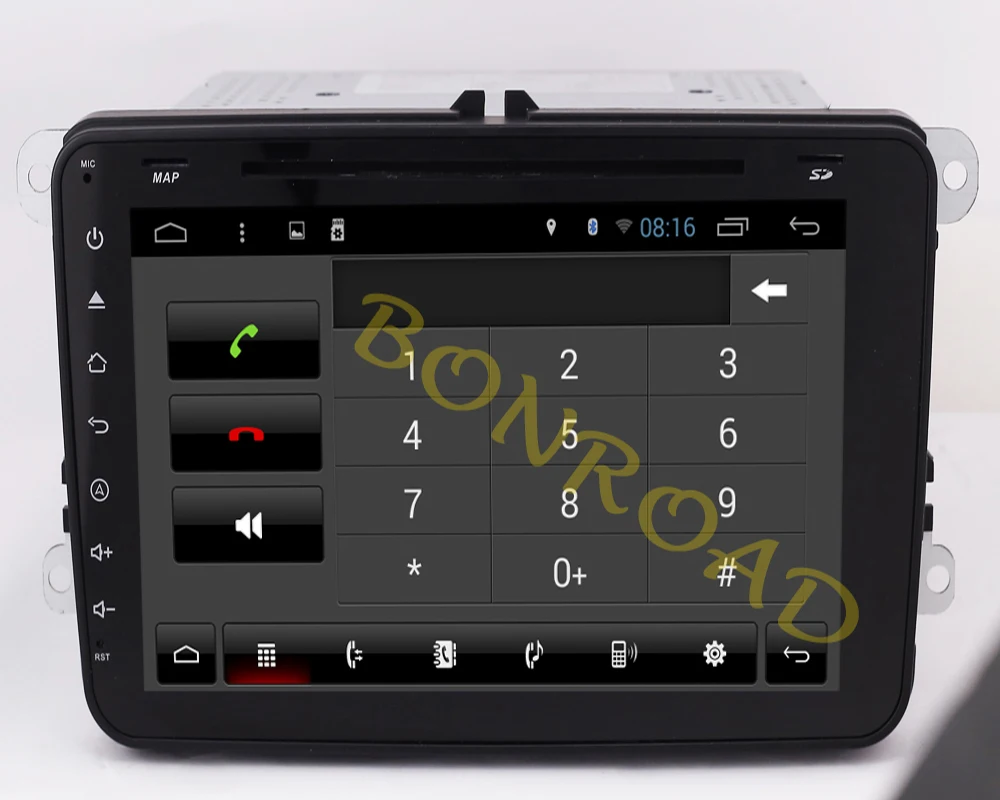 Bonroad Android 6.0 1024*600 Полный сенсорный экран dvd для VW Skoda ПОЛО GOLF 5 6 PASSAT CC JETTA TIGUAN TOURAN Caddy