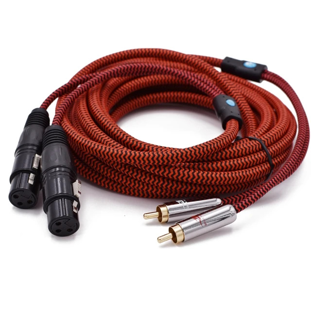 Premium Audio Cable Dual XLR Female to Dual RCA Male for AMP Sound Mixer 2RCA to 2XLR Regular 3 Pin OFCCable 1M 2M 3M 5M 8M 15M