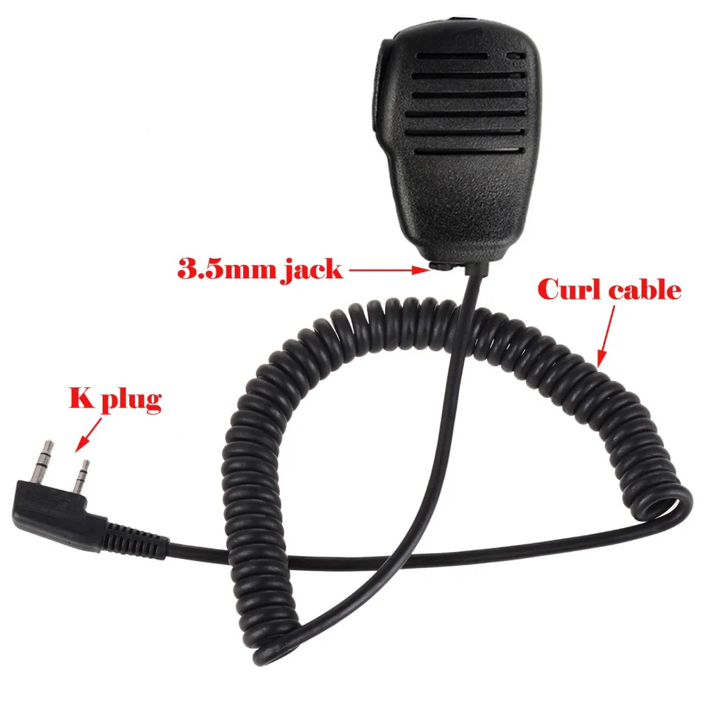 Two way radio waterproof 2Pin Mini PTT Speaker MIC For Kenwood Walkie Talkie QUANSHENG TYT TH-UV8000D HYT Baofeng UV5R UV-5RA 888S UV-5RA and Wouxun KG-UV6D Radio (11)
