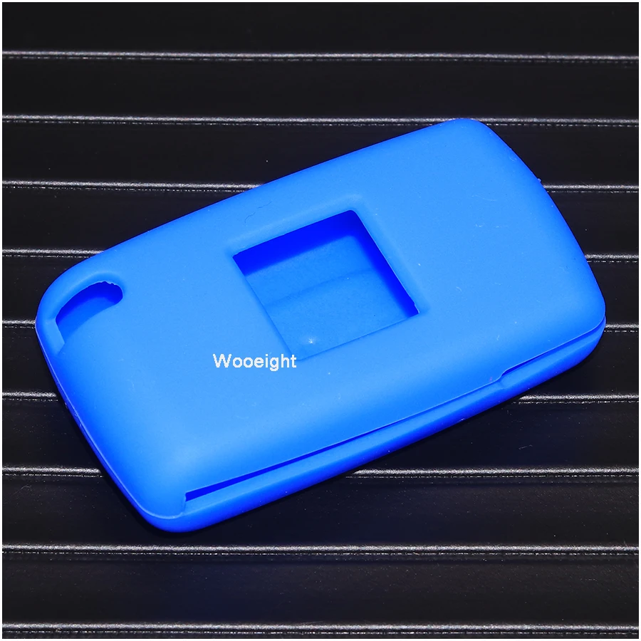 Wooeight 2 Buttons Silicone Car Key Case Remote Flip Fob Folding Cover Shell For Peugeot 207 307 308 407 408 Citrone C2 C3 C4 C5 (7)