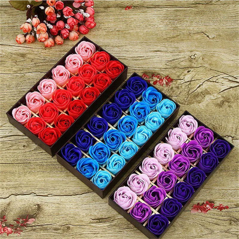 Buy 18pcs Scented Soap Rose flower Essential Oil Set