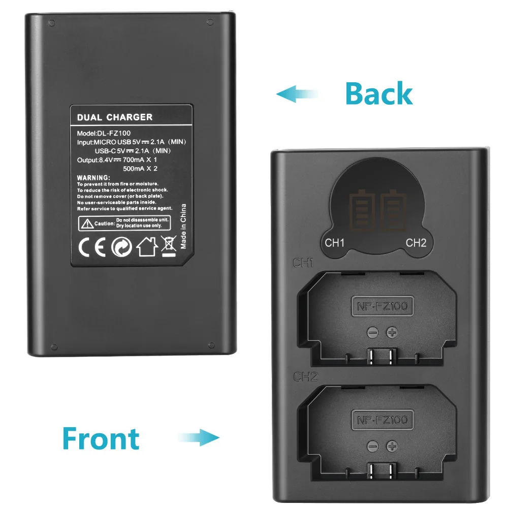 Battery Charger Adapter For Sony NP-FZ100 Battery For Sony ZV-E1 FX3 FX30 A1 A9 II A7R V A7S III A7 IV A6600 A7C Camera