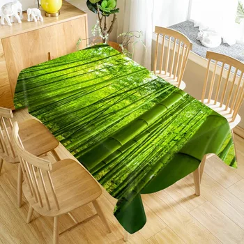 

Custom Green Bamboo Table Cloth Oxford Print Waterproof Oilproof Home Rectangular Party Table Cover 100X140cm/140X250cm