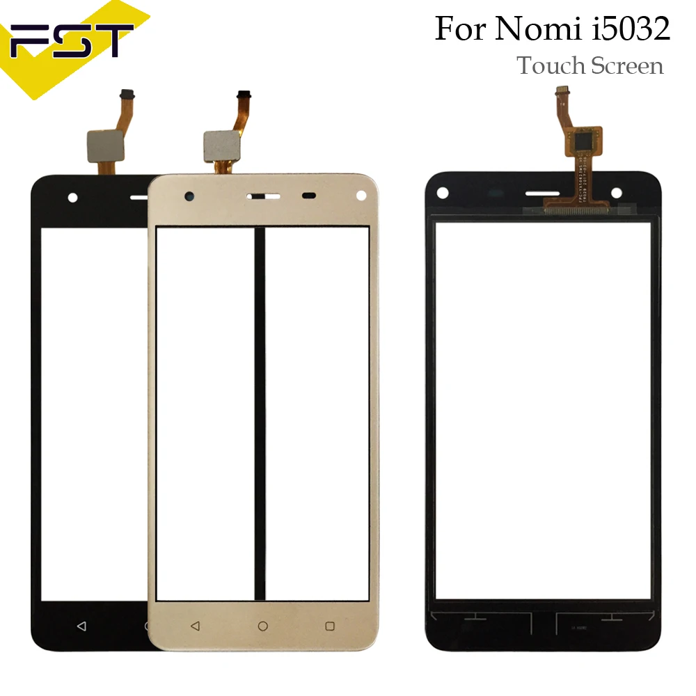 

Black/Gold Touch Screen Digitizer Sensor For Nomi i5032 Evo X2 Touch Screen Panel Front Glass Replacement with Tape