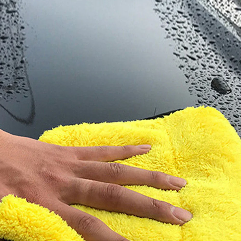 Полотенце из микрофибры для мытья автомобиля 45x38 см, Двухслойное, супер абсорбирующее полотенце из микрофибры, бытовые рабочие аксессуары для уборки
