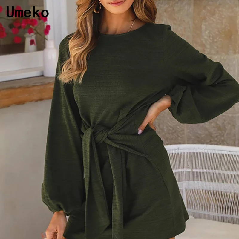 Женское Короткое мини платье Umeko осенне зимнее женское повседневное Свободное с