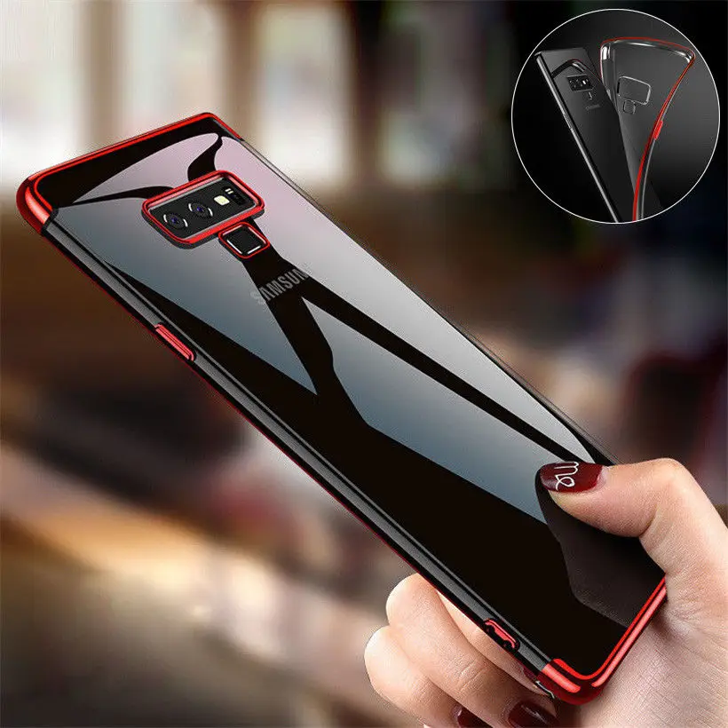 

Luxury Plating Silicon Case for Samsung Galaxy Note 8 9 10 Plus S6 S7 edge S8 S9 S10 Plus S10e thin soft TPU Transparent Cover