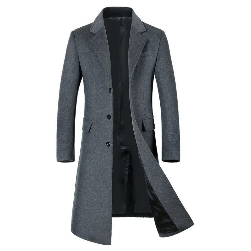Новинка, мужское шерстяное длинное пальто, зимнее, Брендовое, модное, высокое качество, плюс размер, Шерстяная парка, пальто для мужчин, пальто Casaco Masculino BI1810