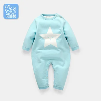 

Dinstry Newborns baby clothes with star patterned spring and autumn Romper