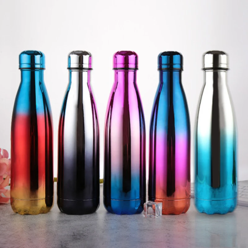1 шт. BPA бутылка термоса из нержавеющей стали Милая вакуумная фляжка в форме вина 500 мл Изолированная бутылка для воды