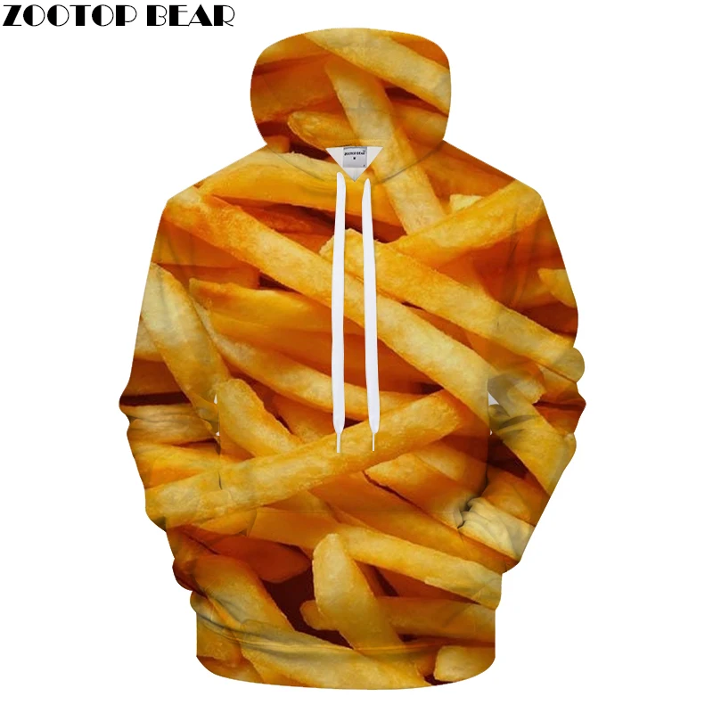 Buy EU Size Fries chips Sweatshirt Hoodie 3D Printed