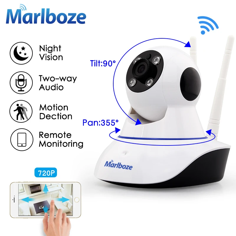 Ip камера с двумя антеннами 720P HD Wi Fi ИК детектор движения для дневной и ночной