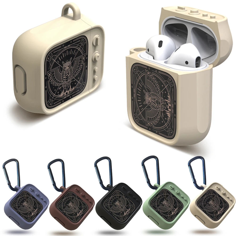 

New Dust Proof Anti lost Slim Shockproof Silicone Case Cover Earphones Pouch Cute TV Shape Protective Skin For Apple AirPods 1 2