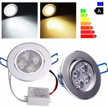 

12W Bright LED Recessed Ceiling Down Light Cool White&Warm White Non Adjustable 85-265V + Driver Saving Energy