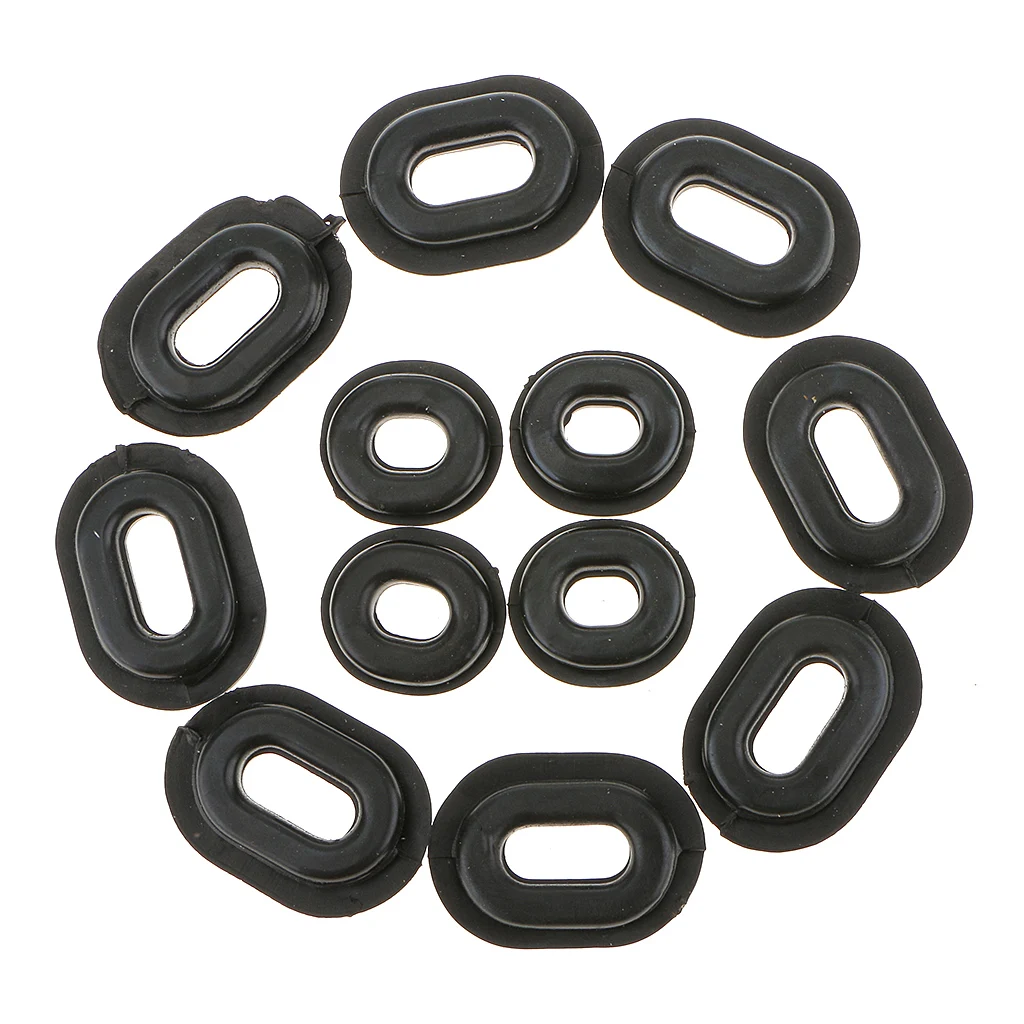 12 Pcs Motorcycle Rubber Grommets Bolt Pressure Relief Cushion Kit For Yamaha Honda CB CL XL Suzuki Fairings Moto Accessories