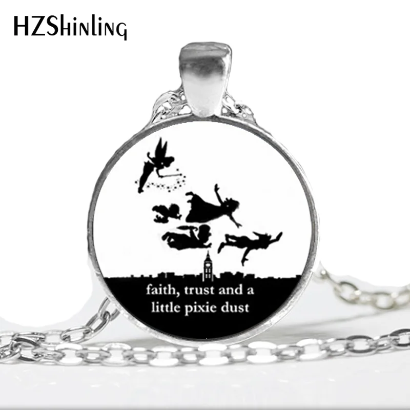 

NS-00349 New Fashion Peter Pan Necklace Peter Pan Jewelry Glass Dome Pendant Personalized Picture Necklace HZ1