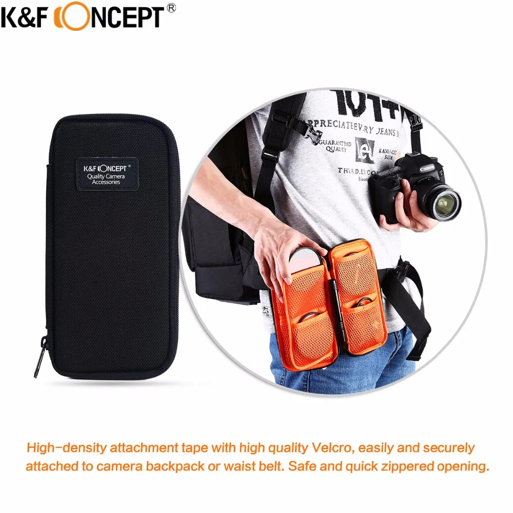 K&F CONCEPT Lens Filter Wallet Case 6 Pockets Filter Bag For 49mm to
