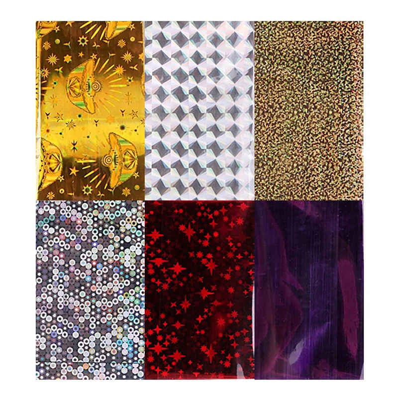 50 Random Lot Colors Foil Galaxy Nail Sticker Paper Shiny Decal