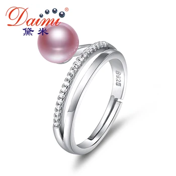 

DAIMI 2019 New Sale Real Pearl Rings 7-8mm For women Summer Style Rings