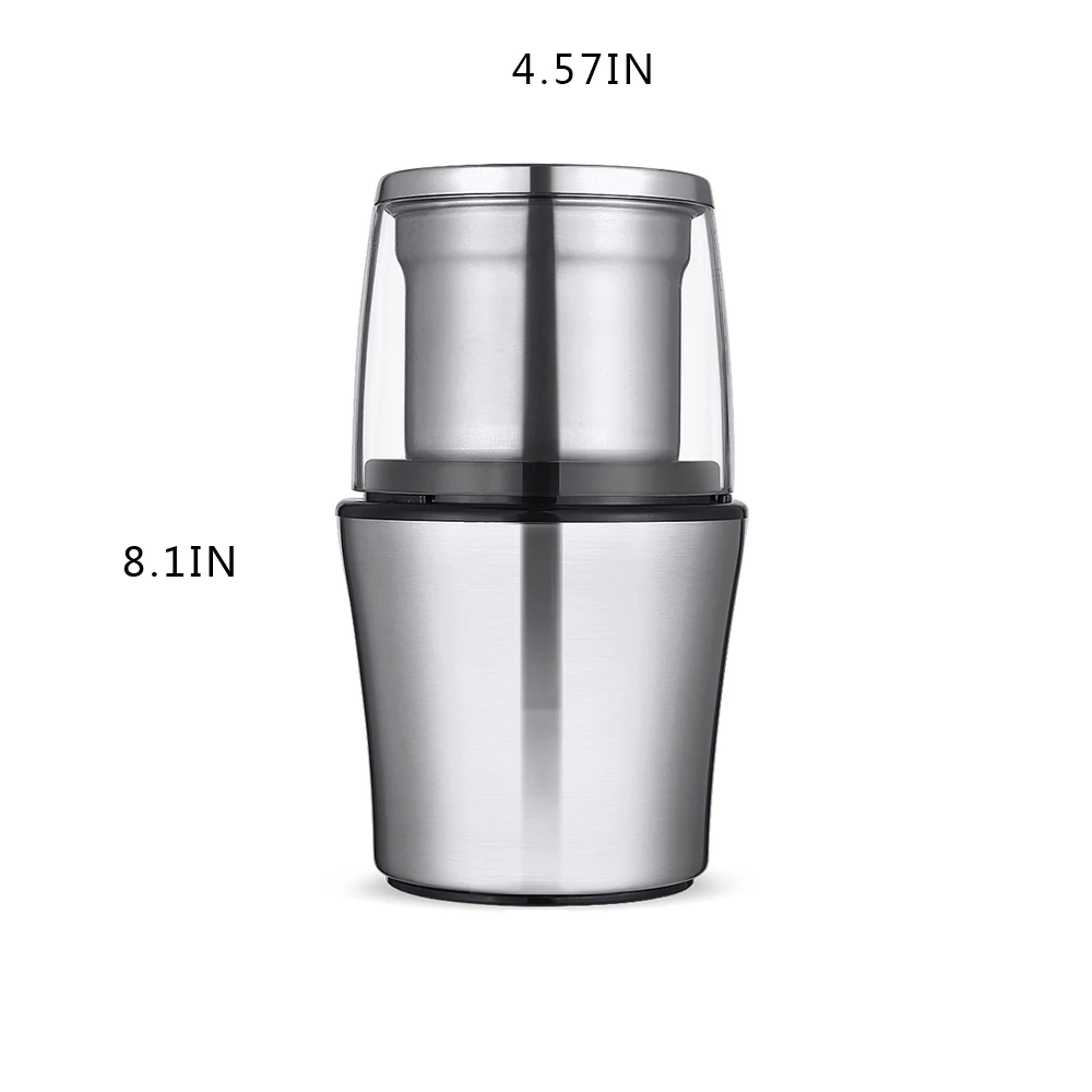 

200W Electric Coffee Grinder Stainless Steel Body Big Capacity for Salt Pepper Grinder Powerful bean Grinding Machine