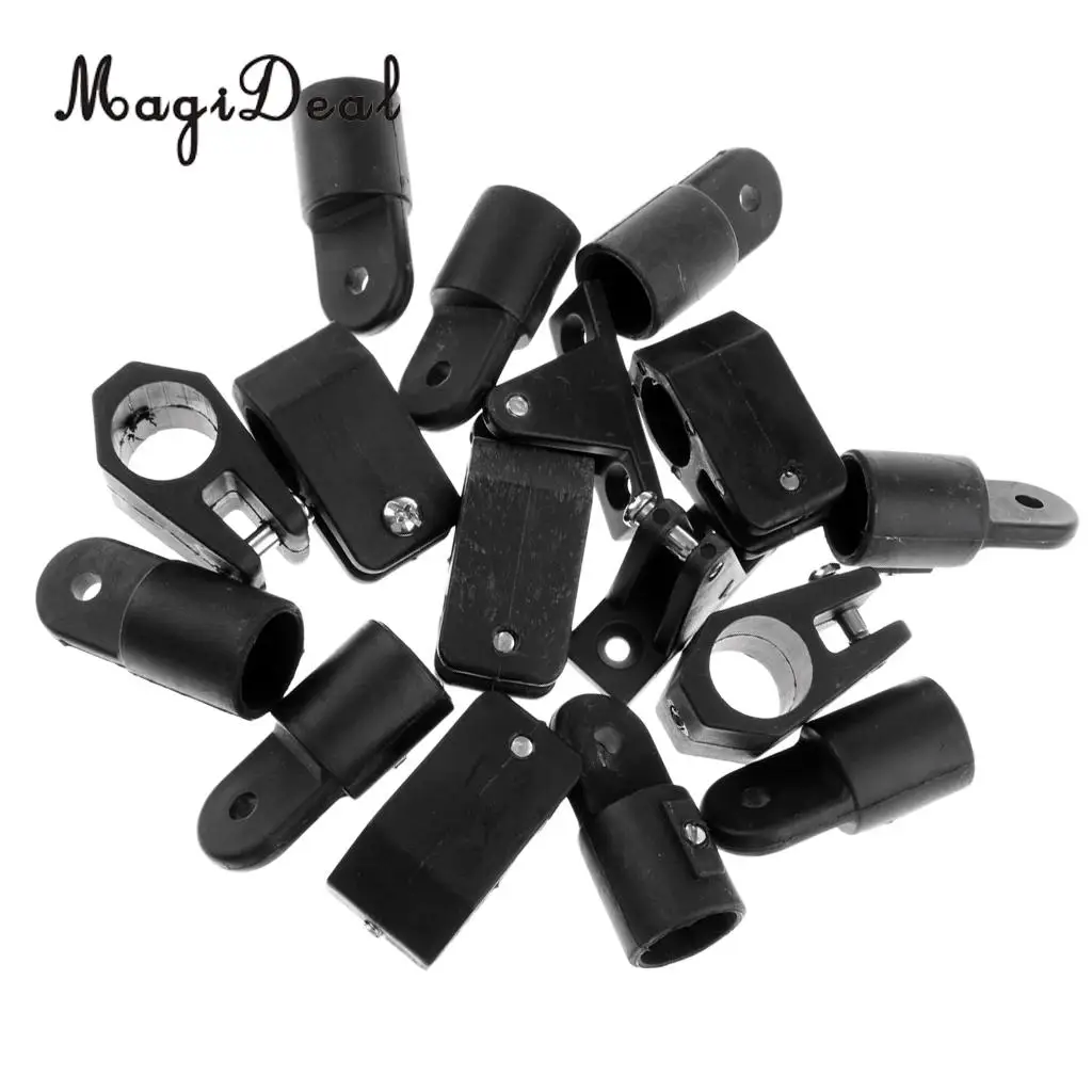 MagiDeal Heavy Duty 2Pcs Boat Deck Hinge+ 6Pcs Jaw Slide+8Pcs Eye End Cap Kits for 4 Bow Bimini Top Marine Boat Yacht Accessory