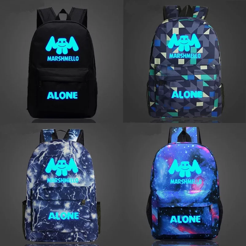 

Music DJ Marshmello Face Boy Girl Student School bag Teenagers Schoolbags Canvas Women Bagpack Men Backpack