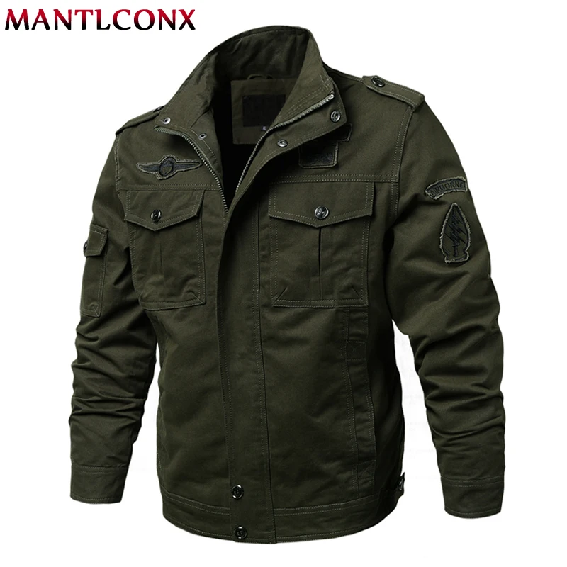 

MANTLCONX Military Jacket Men Winter Cargo Jacket Plus size M-6XL Casual Man Jackets Army Flight Jacket Male Winter Army Outwear