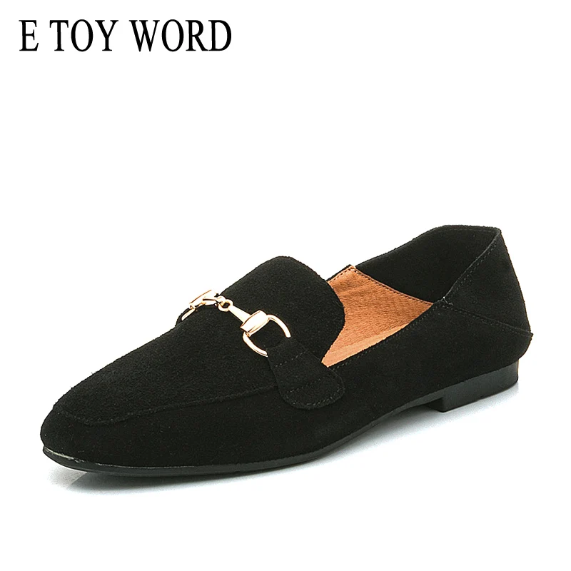 E TOY/модные весенне-осенние женские лоферы на плоской подошве с металлическими пуговицами и квадратным носком; удобные тонкие туфли для офиса; женская обувь