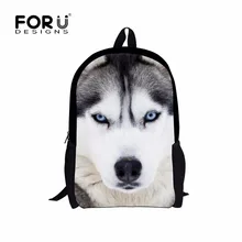 Kühle Haustier Hund Husky Kinder Rucksack 3D Tierdruck Reise Daypack für Jugendliche Jungen Weiß Wolf Männer Schule Umhängetasche