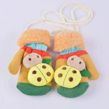 Детские варежки для маленьких девочек и мальчиков; ручная работа; зимние теплые перчатки для малышей; зимние перчатки с милым рисунком; плотные варежки