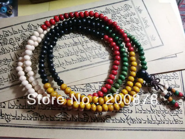 

BRO649 Buddhist 216 beads colorful Wooden Beads Prayer Mala Necklace,5mm,Boy Girls Fashion beads Bracelets