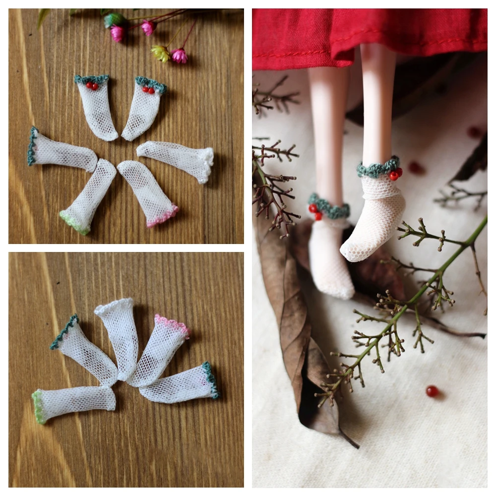 1 пара носки в лесном стиле для Blyth Licca Momoko OB11 винтажные кружевные ажурные кукол