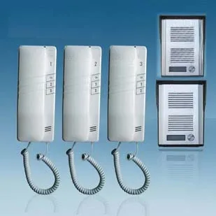 

For 2 Doors Audio door phone,building wired audio interphone home Security intercom system 2outdoor unit+3indoor units