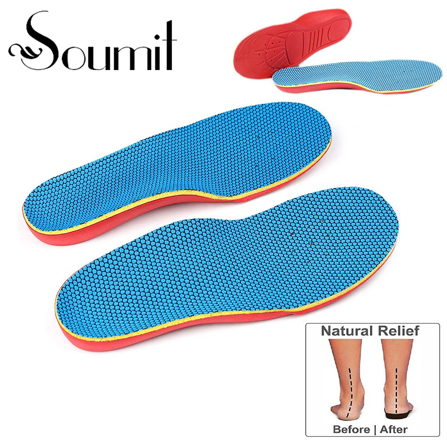 Comfort Orthotic Arch Support Insoles Correction Foot Pain Relief Shoe Insole Health Care