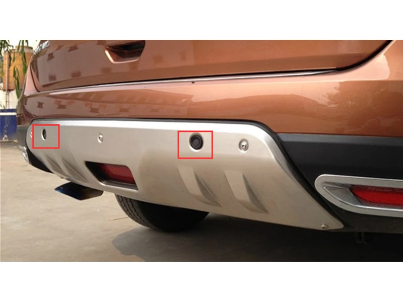 car-styling 2PCS For nissan Rogue X-Trail 2014-2016 metal front + rear bumper bottom guard protector with key hole accessories | Автомобили