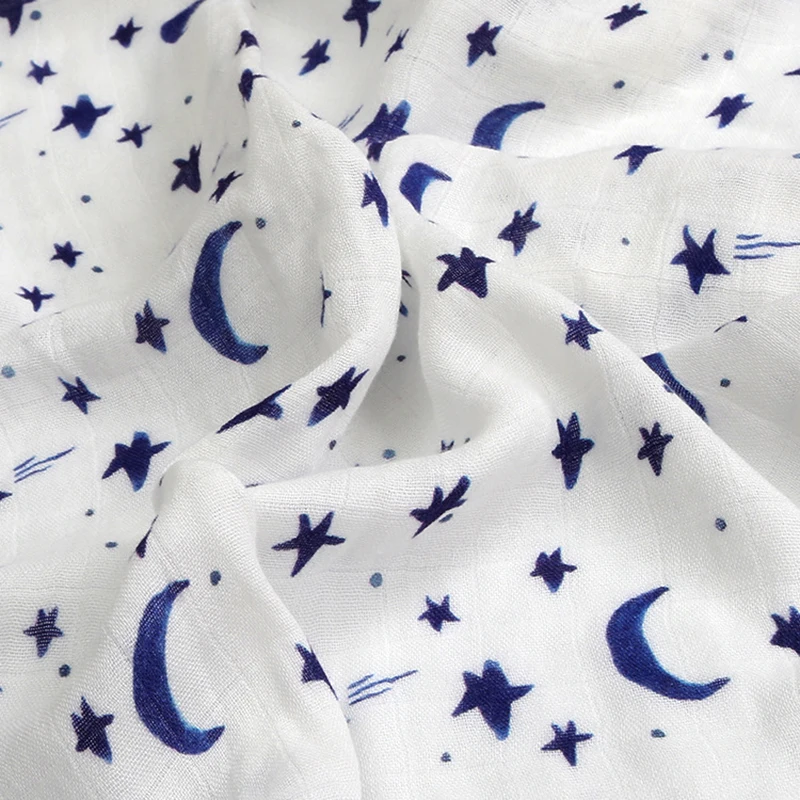 Baby Blanket Cartoon Soft 70% Bamboo Fibre 30% Cotton Infant Printed Wrap Blankets Newborn Swaddle Rainbow Muslin Blanket
