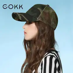 COKK камуфляж Бейсбол Кепки Для женщин Для мужчин Snapback сетчатой камуфляжной Кепки Шапки для Для женщин Для мужчин Мужская Спорт шляпа