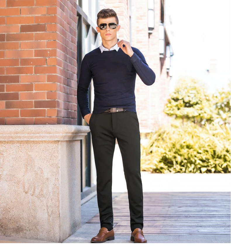 DZYS избранные мужские деловые повседневные узкие брюки тонкие модные брюки обтягивающие штаны для мужчин Мужская одежда 818806
