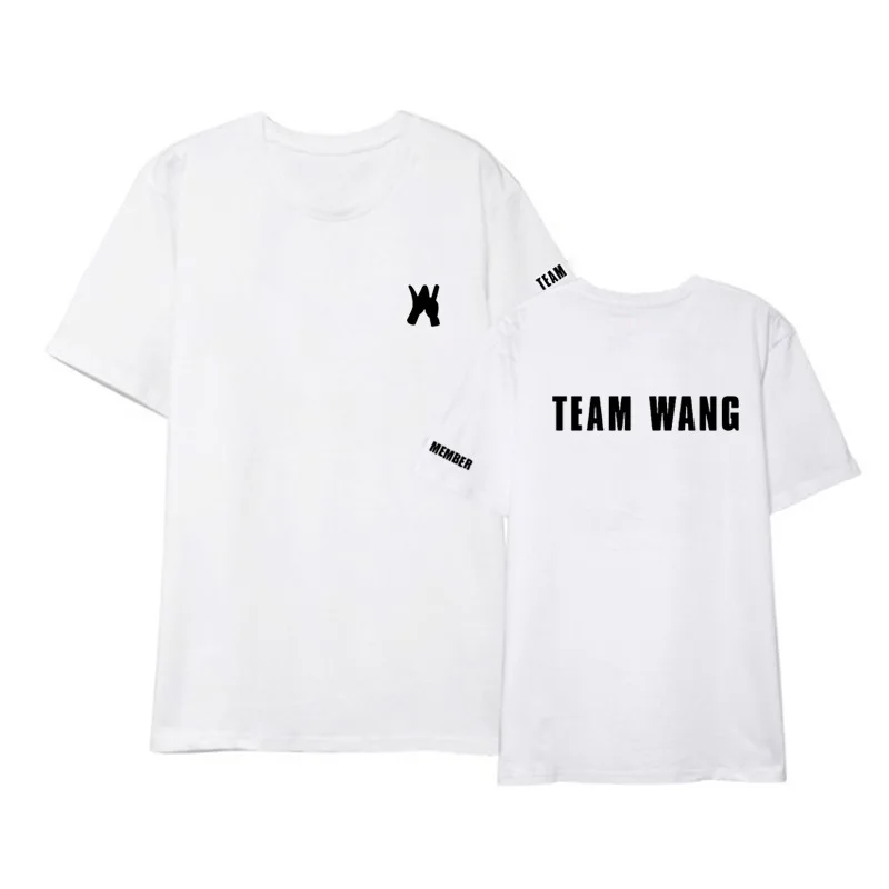 Got7, футболка с короткими рукавами, Джексон Ван, та же футболка, команда Ван, Корейская версия, майки, женские футболки, летняя хлопковая футболка, Kpop, новинка