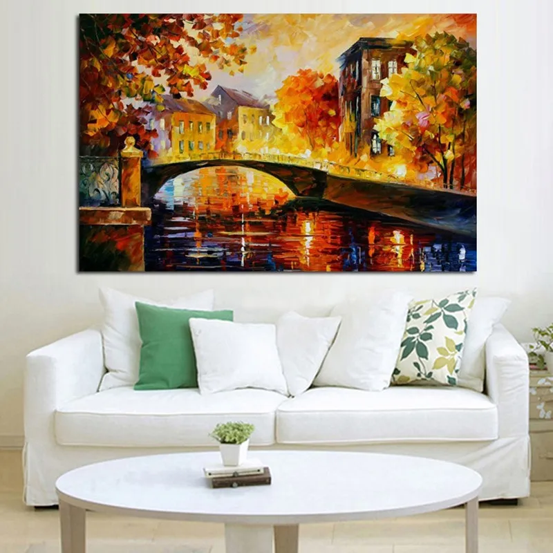 

Large Hand Painted Knife Landscape Oil Painting On Canvas Modern Abstract Tree Paintings Home Wall Art Pictures For Living Room
