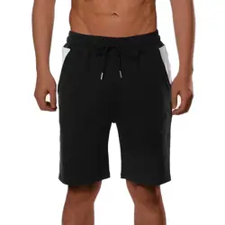 Laamei летние мужские шорты для бега Бодибилдинг карман на молнии по колено drawstring backball training быстросохнущая Лоскутные Шорты