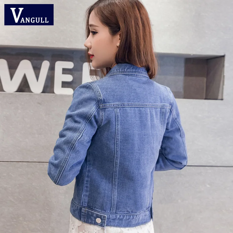 Best  Denim Jacket Women Short Jeans Overcoat Ladies Jackets Tops Turn Down Collar Slim White Black Jeans