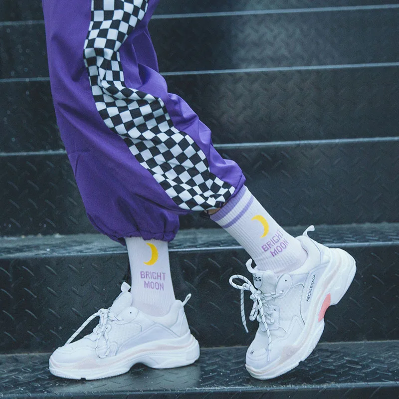 Mingyue/Хлопковые носки в стиле Харадзюку, с английскими буквами, Chaussette, в стиле хип-хоп, для скейтборда, спортивные женские носки
