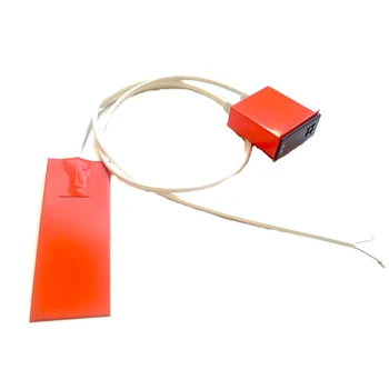 

76*203*1.5mm 110V 80W Heat Pad for pipe digital thermostat on wire 1500mm lead wire come out from middle of 76mm side