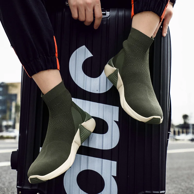 

High Top Sock Shoes Men Casual Sneakers Ins Hot Sell Casual Shoes for Men Flat Loafers Sneakers Light Breathable Fashion Shoes