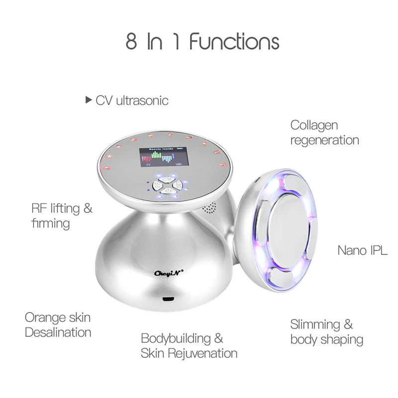 Nano IPL RF ультразвуковая кавитация жиросжигатель 3D коррекция фигуры для похудения и укрепления светодиодный фотонный омоложение Массажер для подтяжки лица