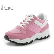 Skyaxmoto/Коллекция года; сезон весна-осень; Корейская версия; волнистая обувь на каждый день; Толстая Женская обувь; обувь Agan