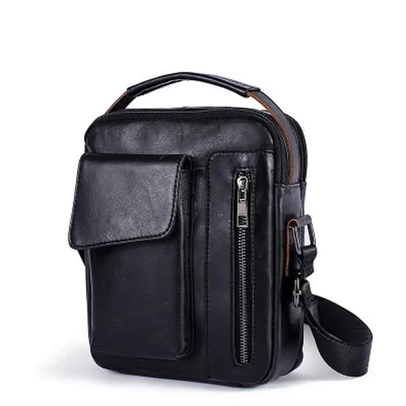 Men&#39;s Shoulder Bag Genuine Leather Male Messenger Bag Man CrossBody Bags Flap Top handle Handbag ...