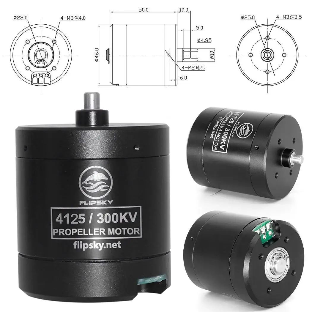 

Durable F4125 300KV Underwater Propeller Motor Black 0.350kg