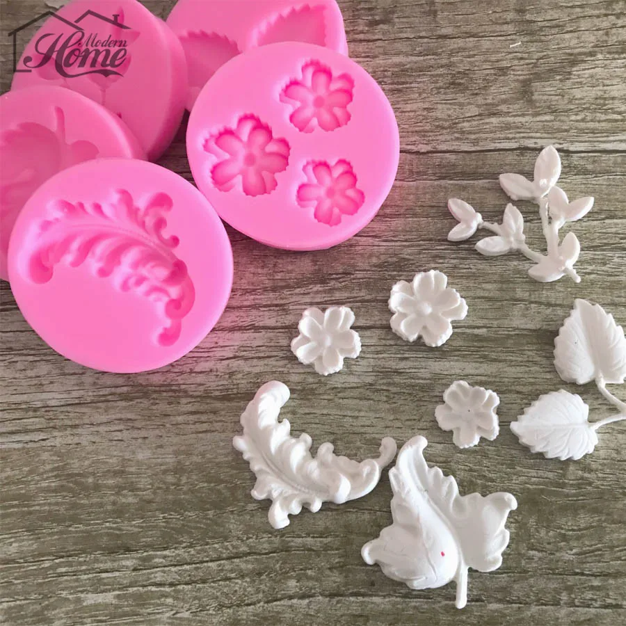 

Silicone Cake Mold Leaves Flowers Pattern For Fondant Chocolate Decorating Tools Chocolate Candy Resin Clay Molds Baking Mold